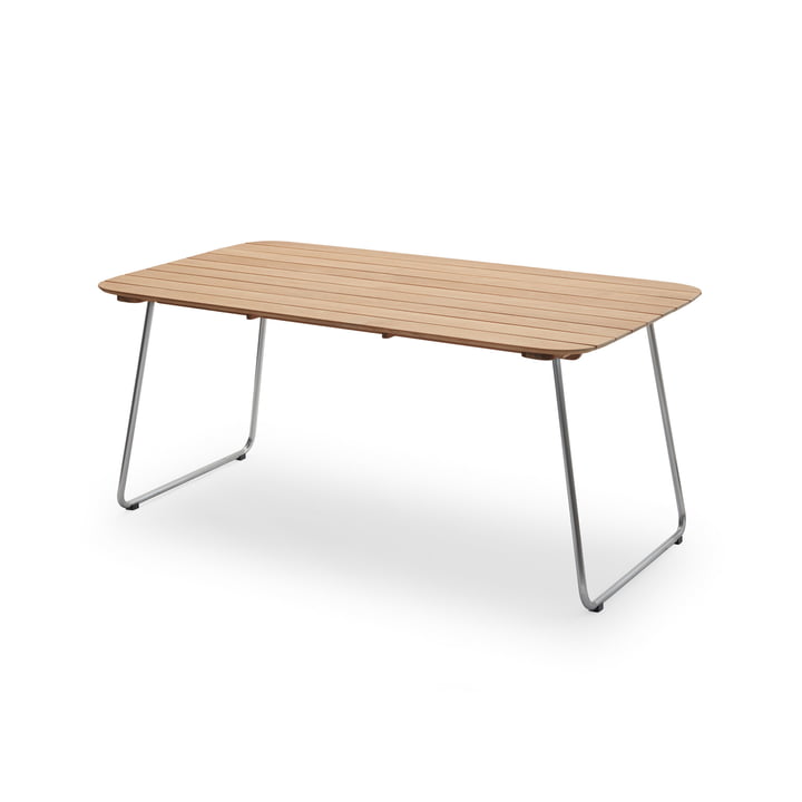 Lilium Table 160 x 90 cm, teak / stainless steel by Skagerak