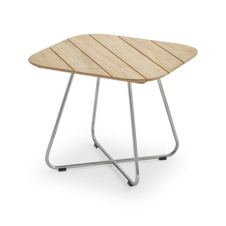 Lilium Lounge Table 60 x 60 cm, teak / stainless steel by Skagerak