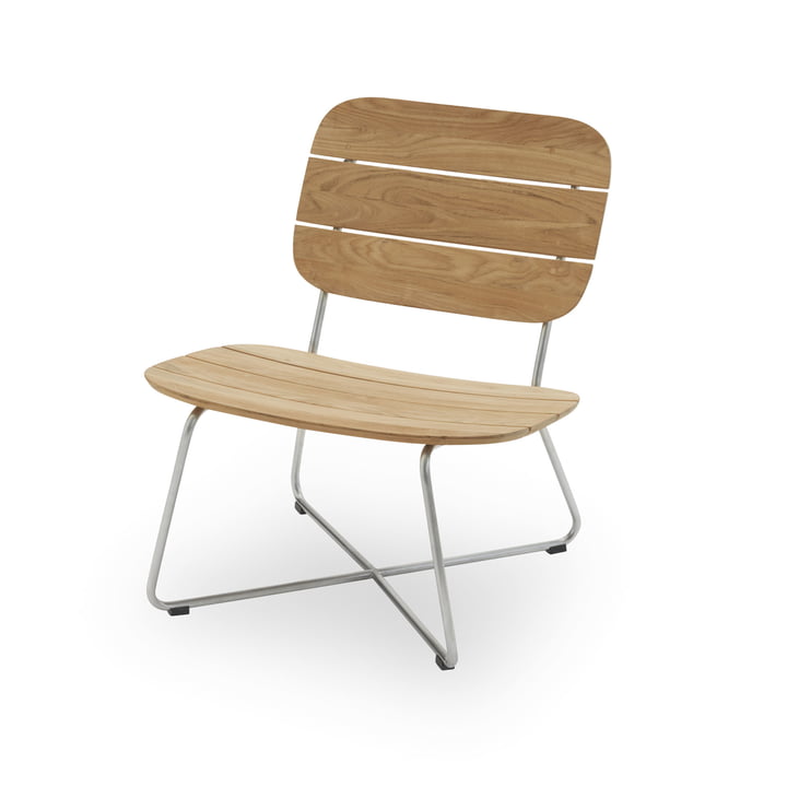 Lilium Lounge Chair, teak / stainless steel by Skagerak