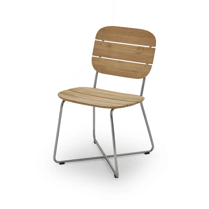 Lilium Chair, teak / stainless steel by Skagerak