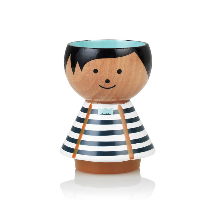 Bordfolk Egg cup boy blue striped from Lucie Kaas
