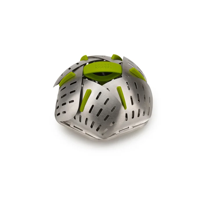 Bloom Steel foldable steamer insert, green by Joseph Joseph