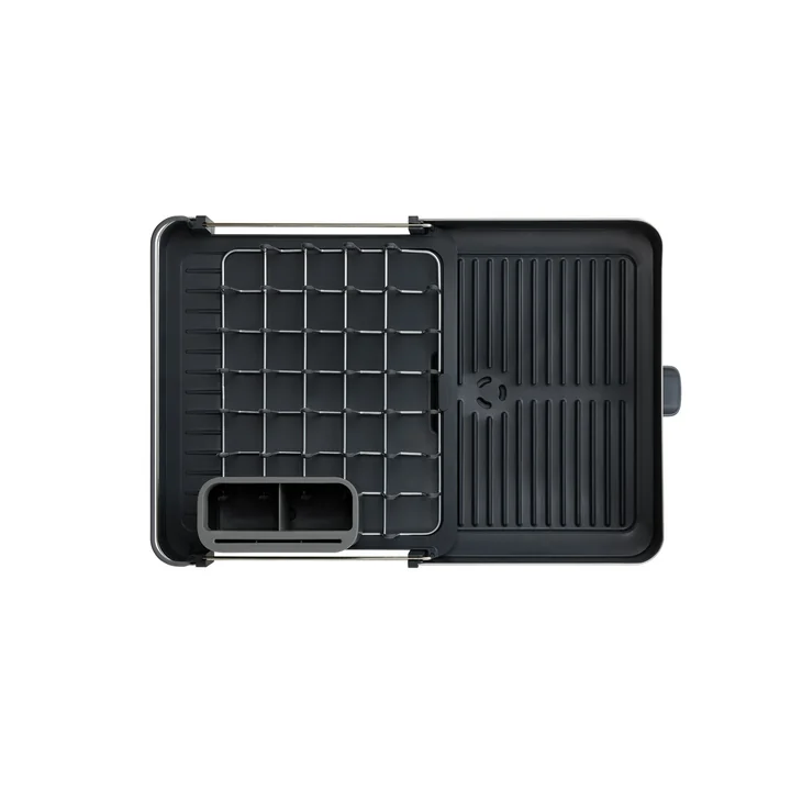 Extend Steel Pull-out dish rack with drainage spout, gray from Joseph Joseph