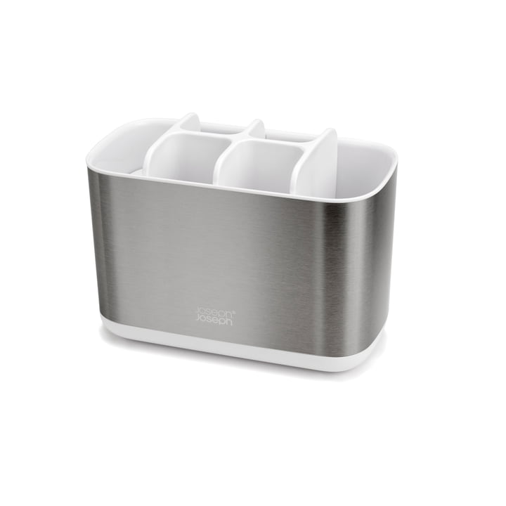 EasyStore Steel Toothbrush holder, large / white from Joseph Joseph