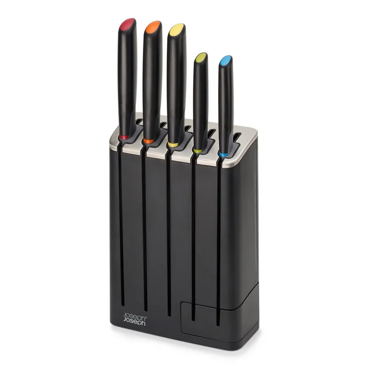 Elevate 5-piece knife set with knife block, black from Joseph Joseph
