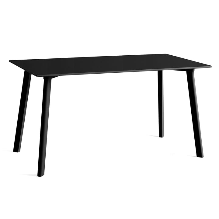Copenhague CPH Deux 210 dining table 140 x 75 cm from Hay in beech stained black / black laminate