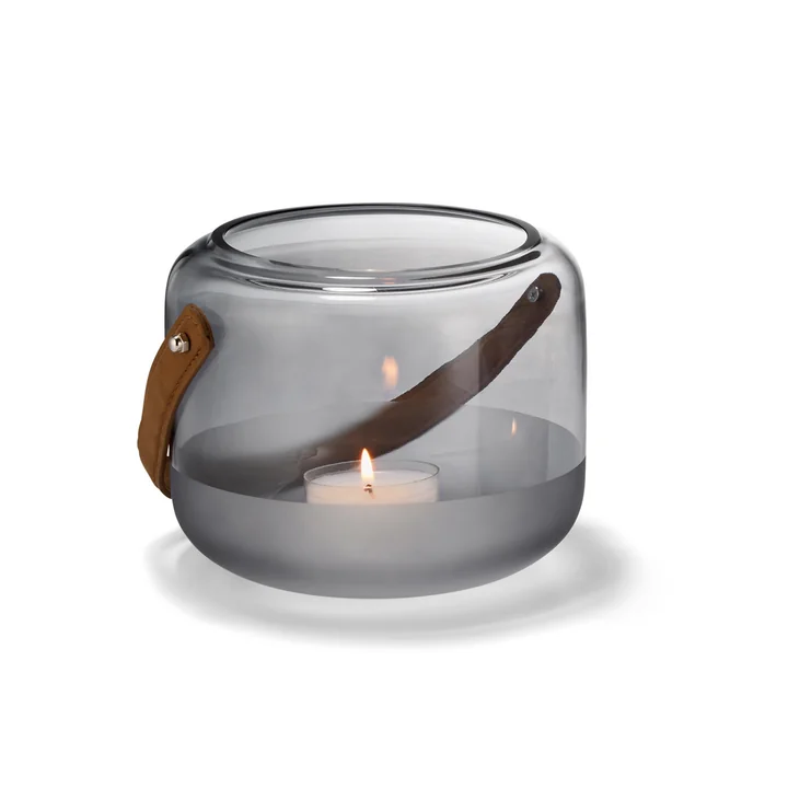 Marlon lantern Ø 18 x H 14 cm from Philippi in clear / brown