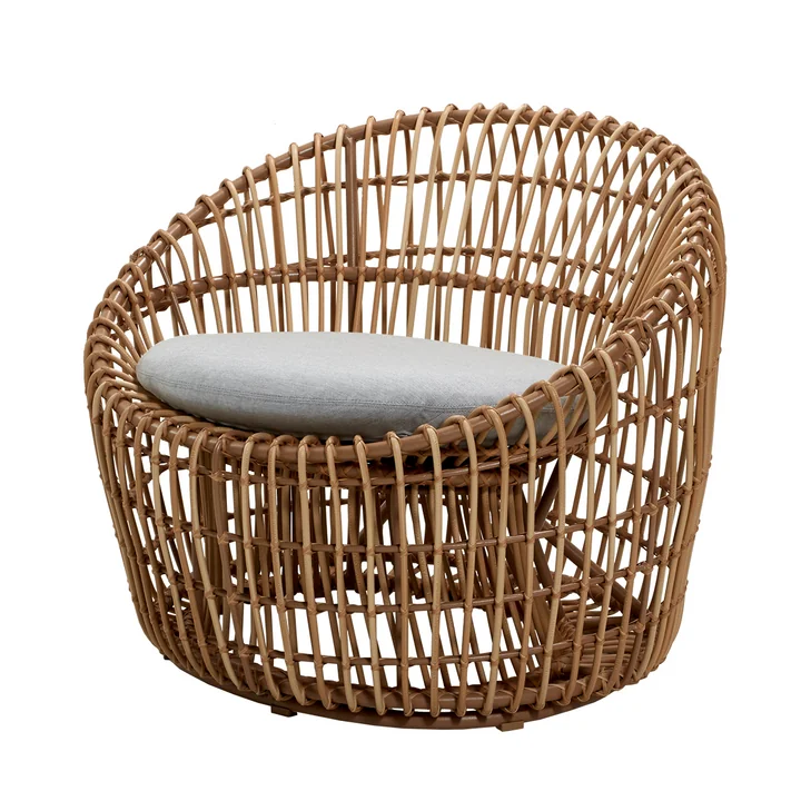 Nest Round Armchair Outdoor, nature / light grey from Cane-line