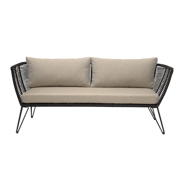 Mundo Sofa with cushion, black / beige from Bloomingville