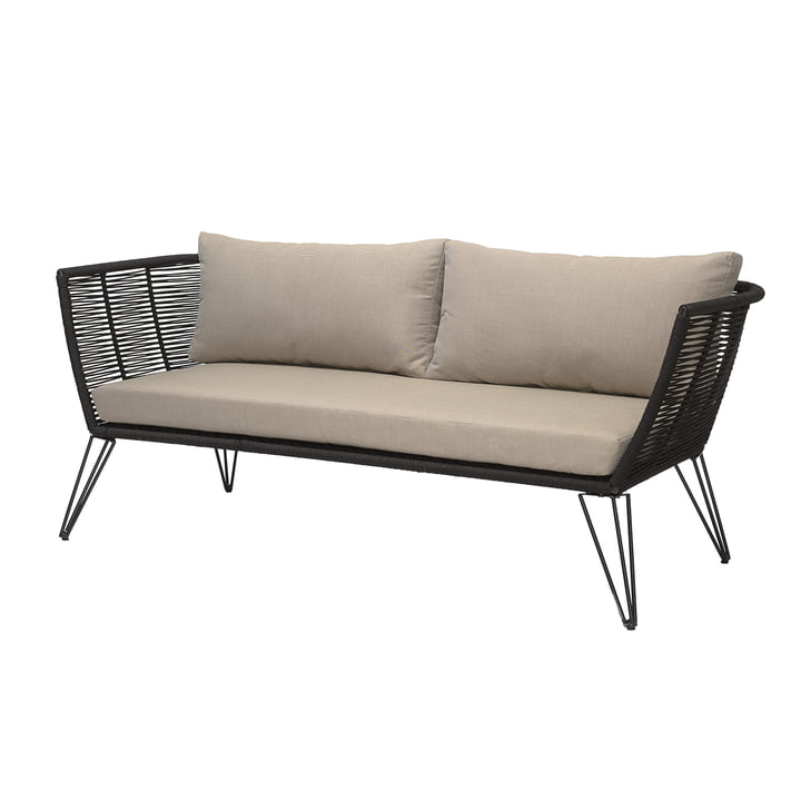 Mundo Sofa with cushion, black / beige from Bloomingville