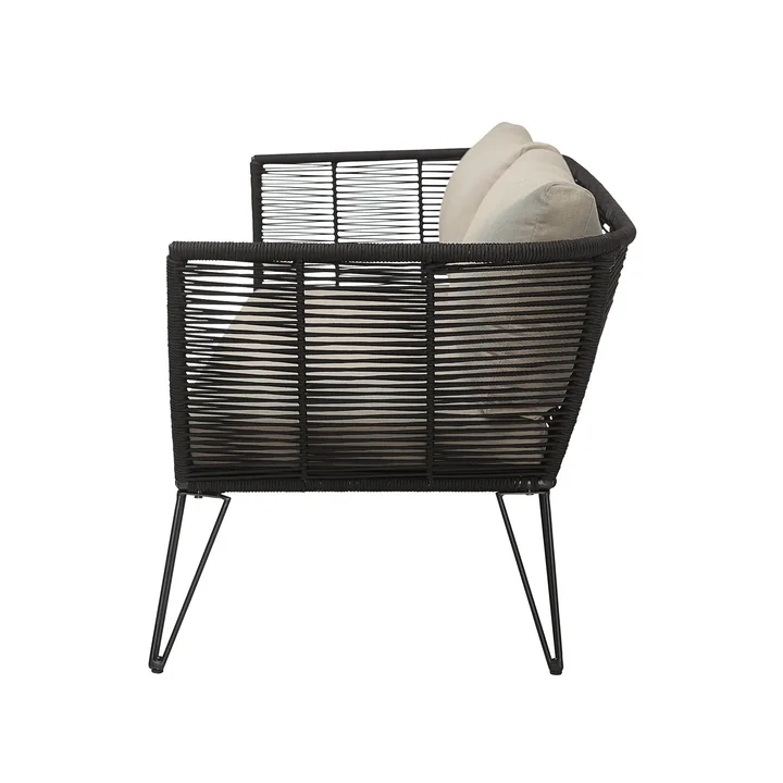 Mundo Sofa with cushion, black / beige from Bloomingville