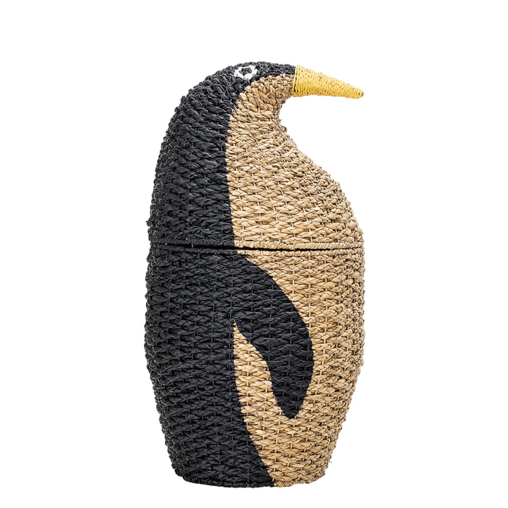 Storage basket Penguin by Bloomingville in nature / black