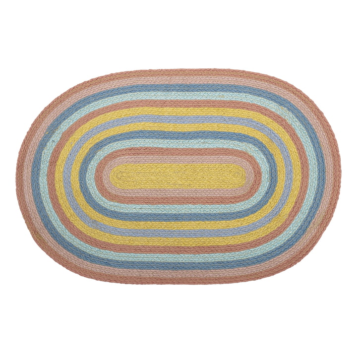 Jute carpet rainbow oval 75 x 50 cm from Bloomingville in multicoloured
