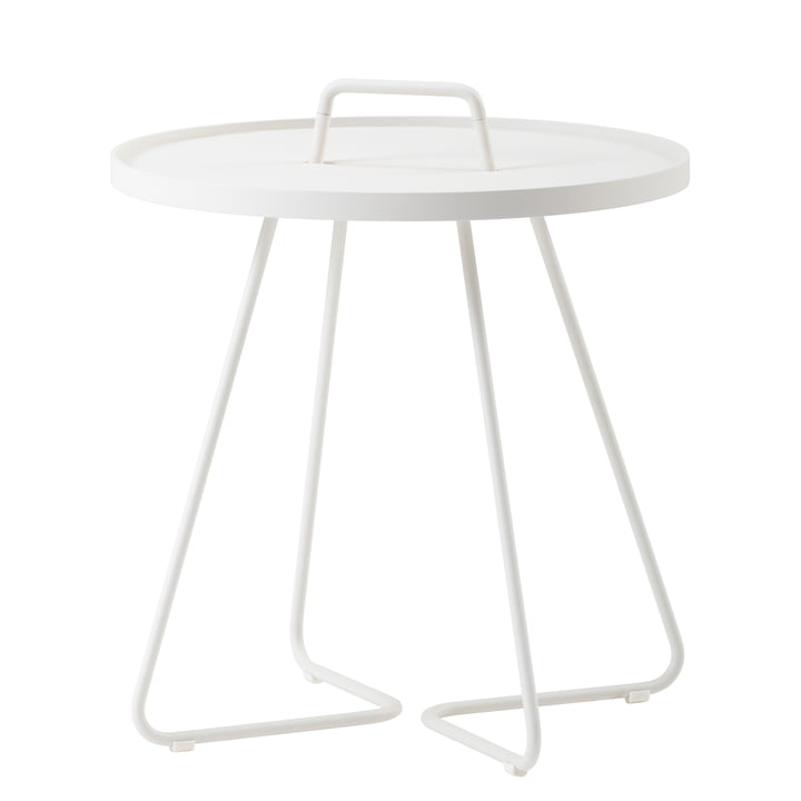 On-the-move Side table from Caneline in Ø 52 x H 60 cm / white