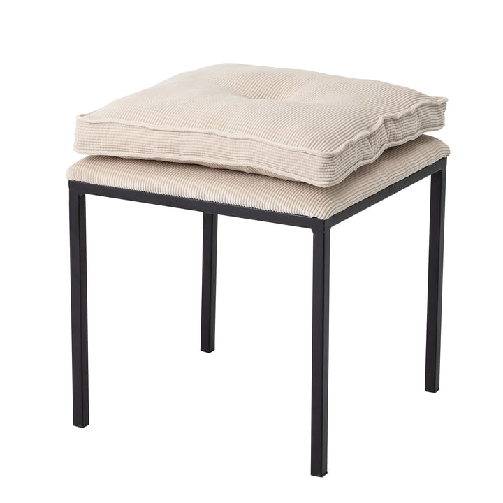 Tammy stool with cushion from Bloomingville in black / beige