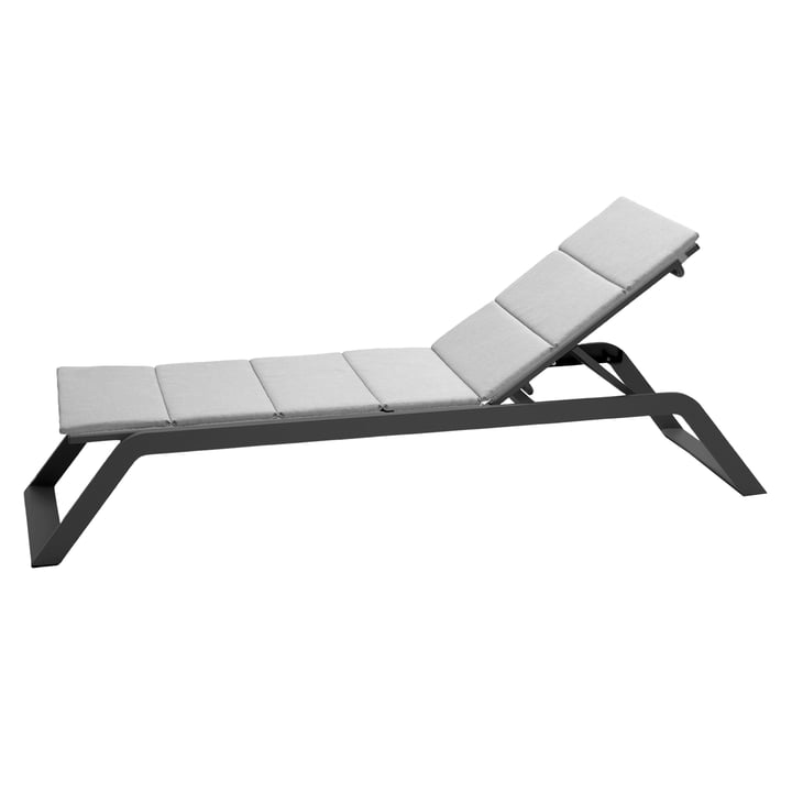 Siesta sun lounger, grey with support in light grey from Cane-line