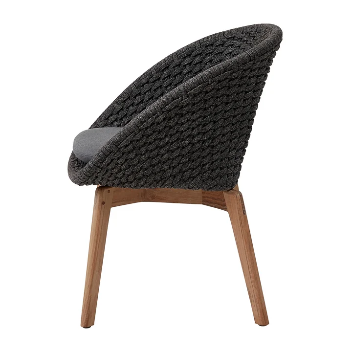 Peacock armchair, teak / dark gray of Cane-line