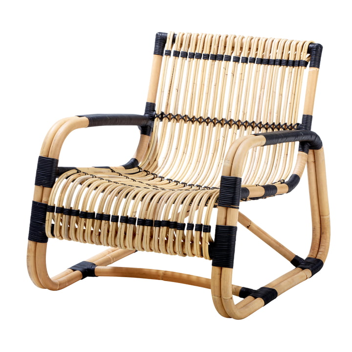 Curve Lounge chair indoor, natural / black from Cane-line