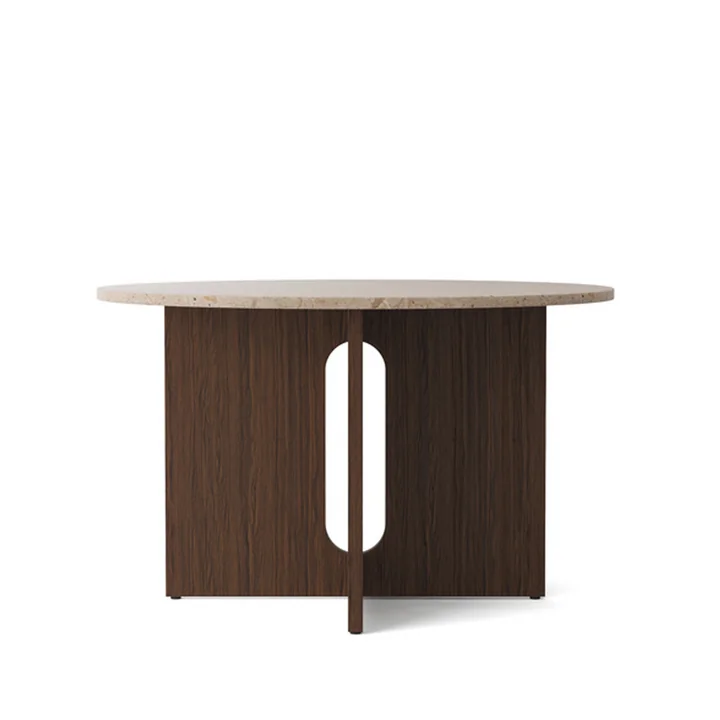 Androgyne Table, Ø 120 x H 73 cm, dark oak / sandstone from Audo
