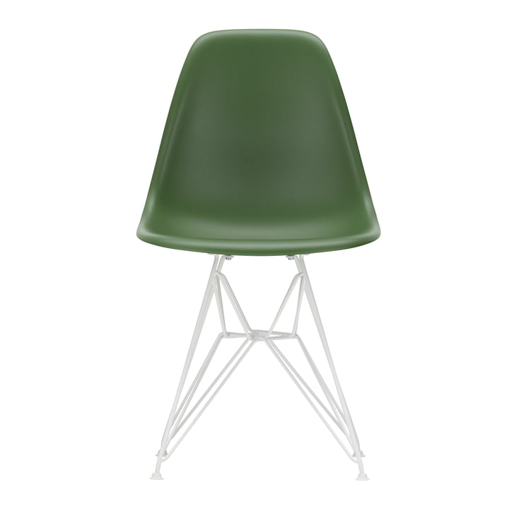Vitra - Eames Plastic Side Chair DSR, white / forest (felt glides white)