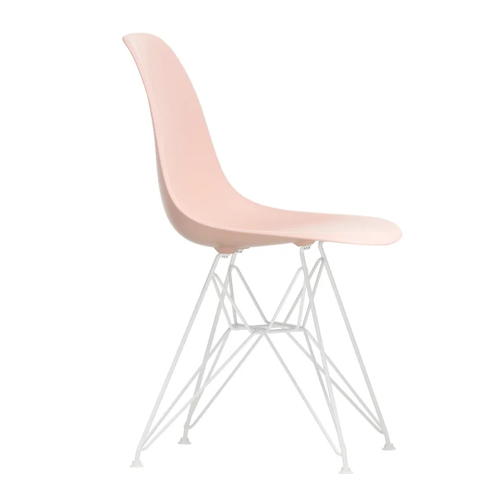 Vitra - Eames Plastic Side Chair DSR, white / soft pink (felt gliders white)