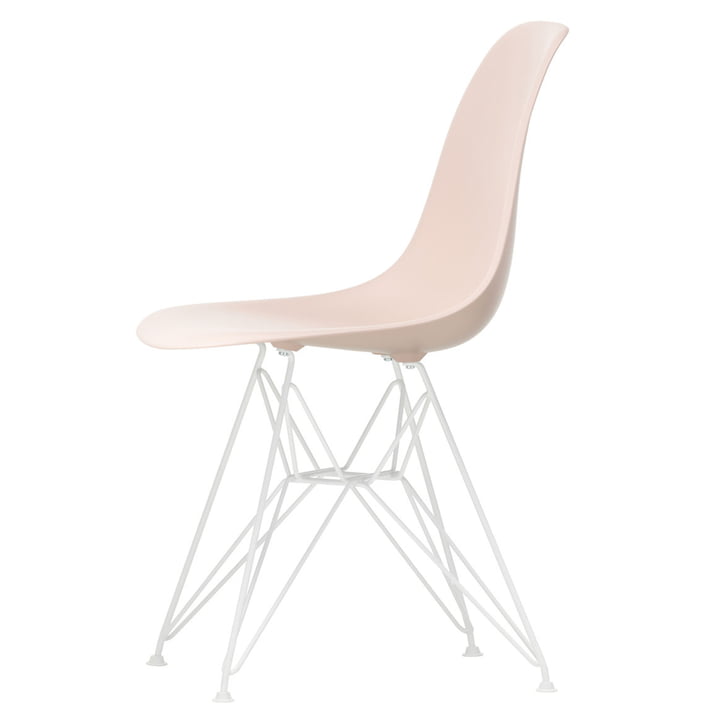 Vitra - Eames Plastic Side Chair DSR, white / soft pink (felt gliders white)