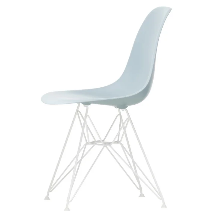 Vitra - Eames Plastic Side Chair DSR, white / ice grey (felt glides white)