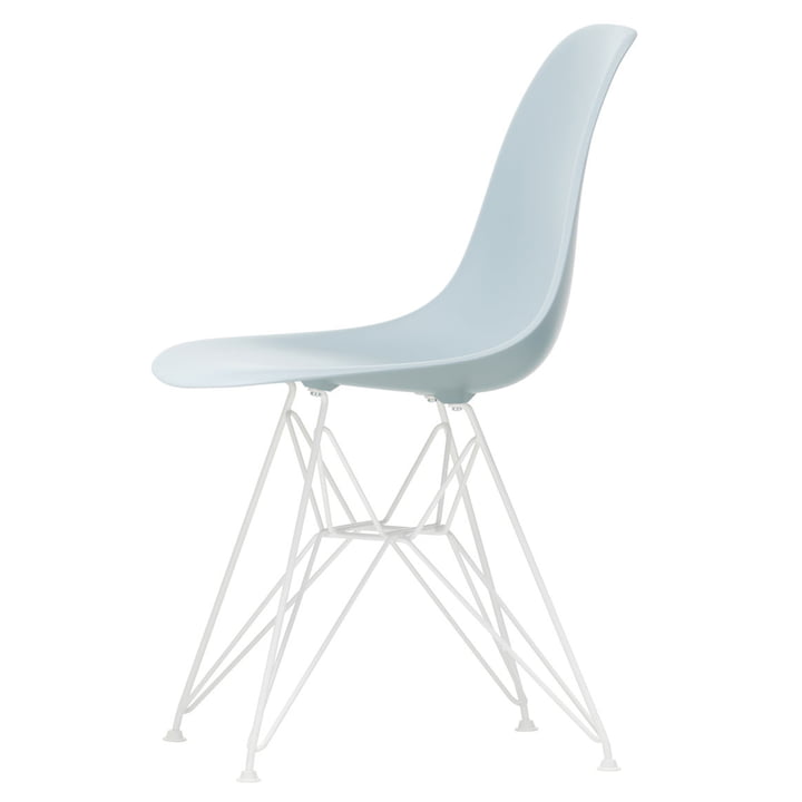 Vitra - Eames Plastic Side Chair DSR, white / ice grey (felt glides white)
