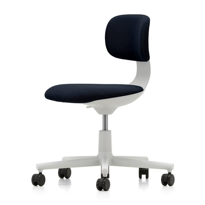 Rookie Office chair from Vitra in soft grey / Volo night blue (hard floor castors)