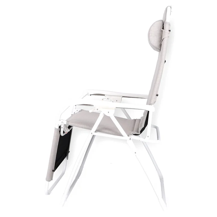 Amida soft Relax lounger from Fiam in aluminium white / sea linen