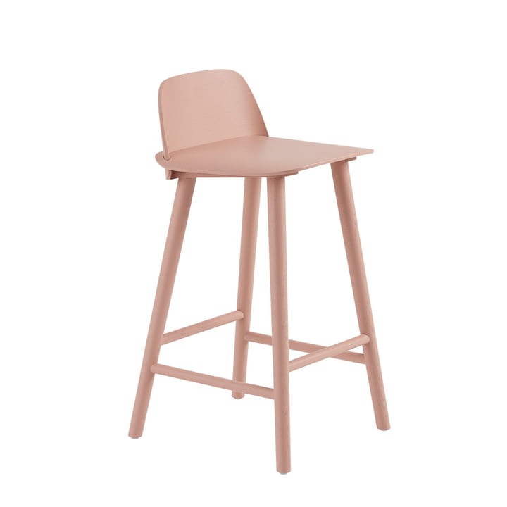 Nerd Bar stool H 65 cm from Muuto in tan rose