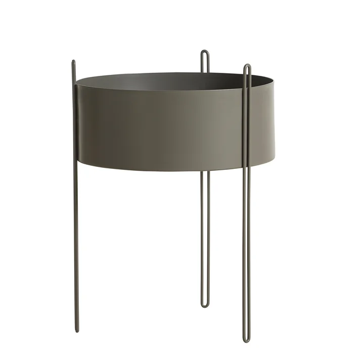 Pidestall Plant container L from Woud in taupe