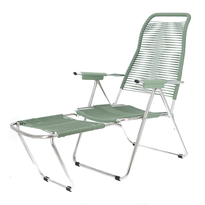 Deckchair Spaghetti by Fiam in frame aluminum / covering sage