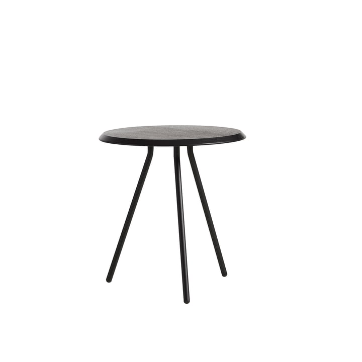 Soround Side Table H 48,3 cm / Ø 45 cm from Woud in oak black lacquered