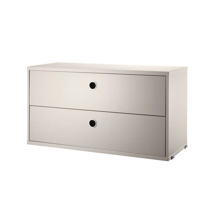 Cupboard module with drawers 78 x 30 cm from String in beige