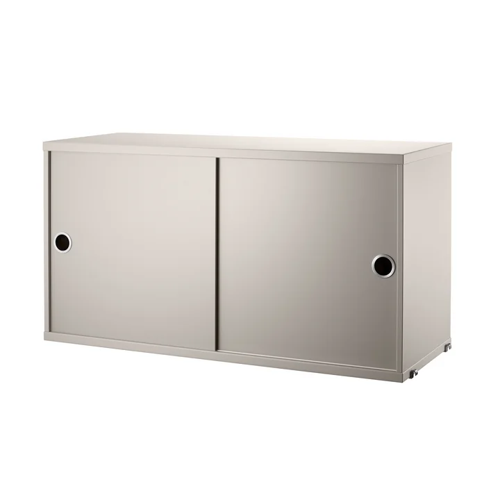 Cupboard module with sliding doors 78 x 20 cm from String in beige