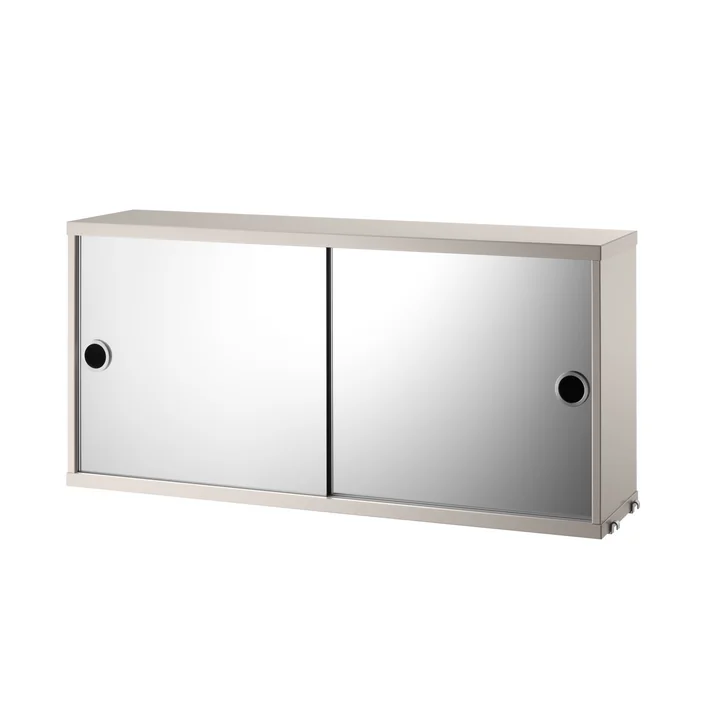 Wardrobe module with sliding doors 78 x 20 cm from String in mirrored / beige