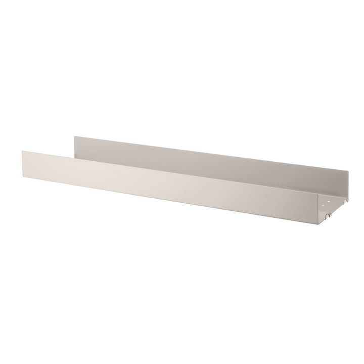 Metal shelf with high edge 78 x 20 cm from String in beige