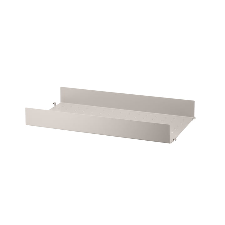 Metal shelf with high edge 58 x 30 cm from String in beige