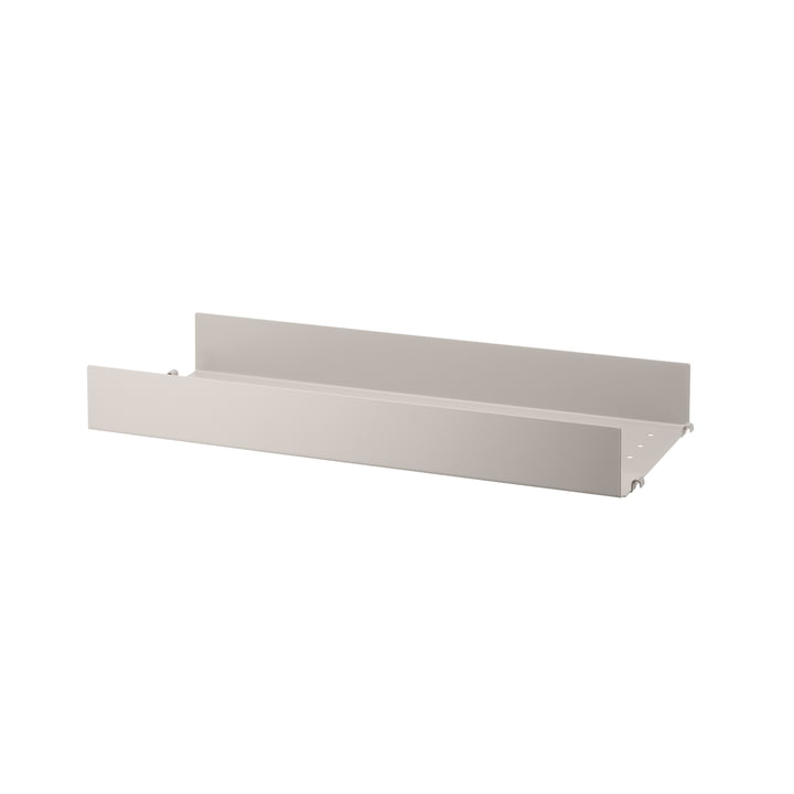 Metal shelf with high edge 58 x 20 cm from String in beige