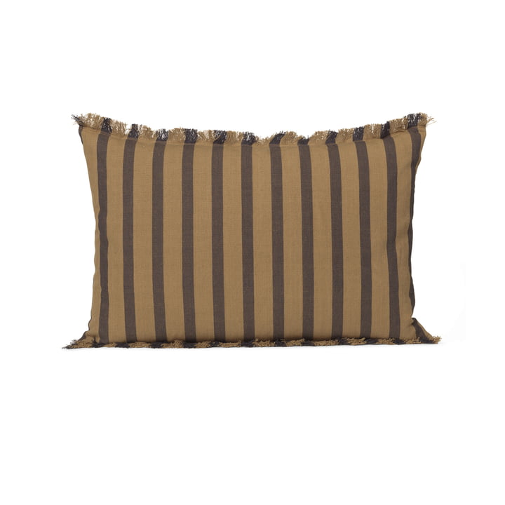 True 60 x 40 cm cushion by ferm Living in kelp / black