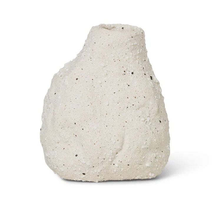 Vulca Vase from Ferm Living in off-white stone