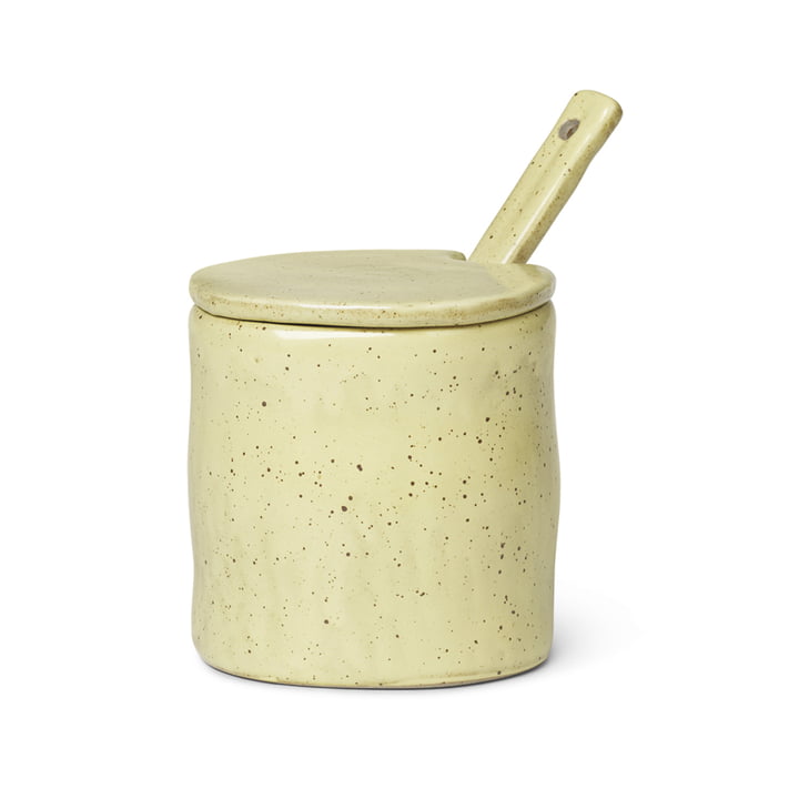 Flow Jam jar with spoon by ferm Living in yellow