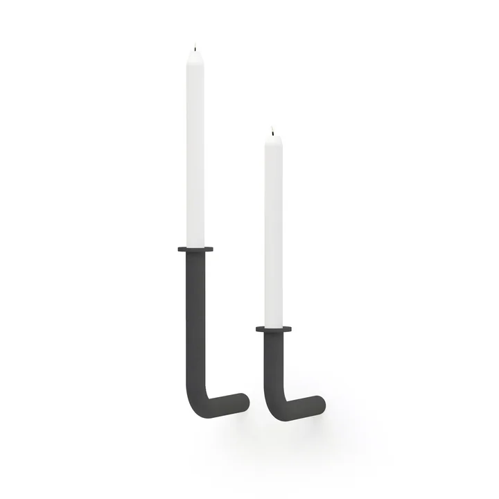 Frederik Roijé - Wall of Flame Candlestick set, dark grey