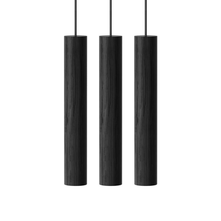 Chimes Cluster 3 LED pendant light, Ø 3 x 22 cm, black from Umage