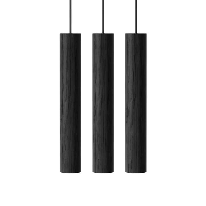 Chimes Cluster 3 LED pendant light, Ø 3 x 22 cm, black from Umage