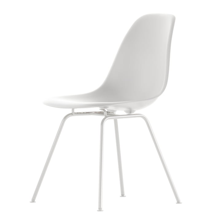 Eames Plastic Armchair DSX from Vitra in white / white (felt glides white)