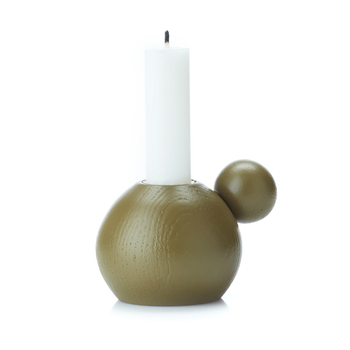 RoundNRound candle and tea light holder from applicata in olive green