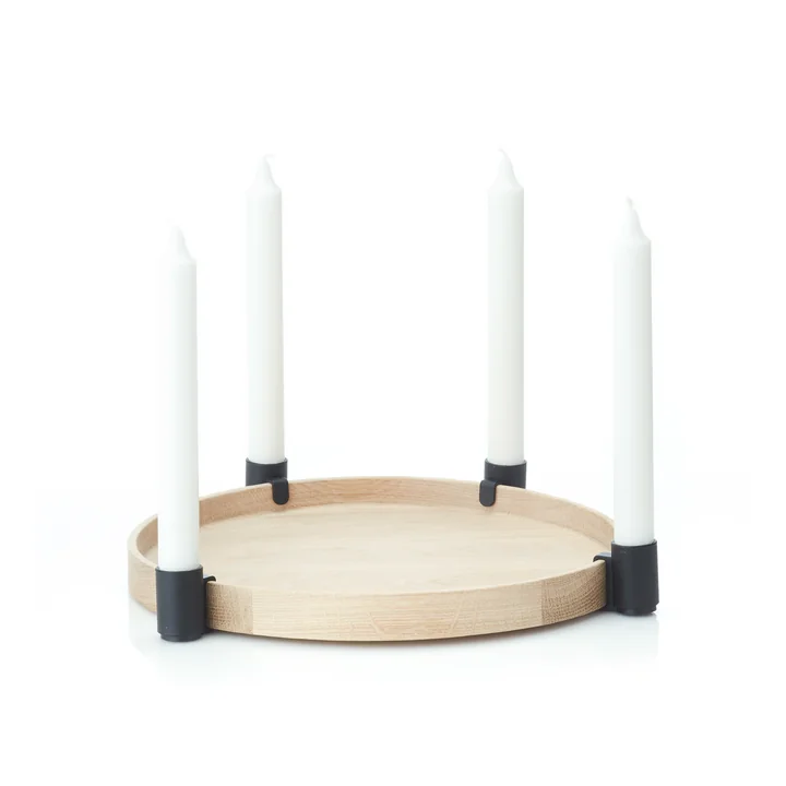 Luna MAXI candleholder from applicata in oak / black