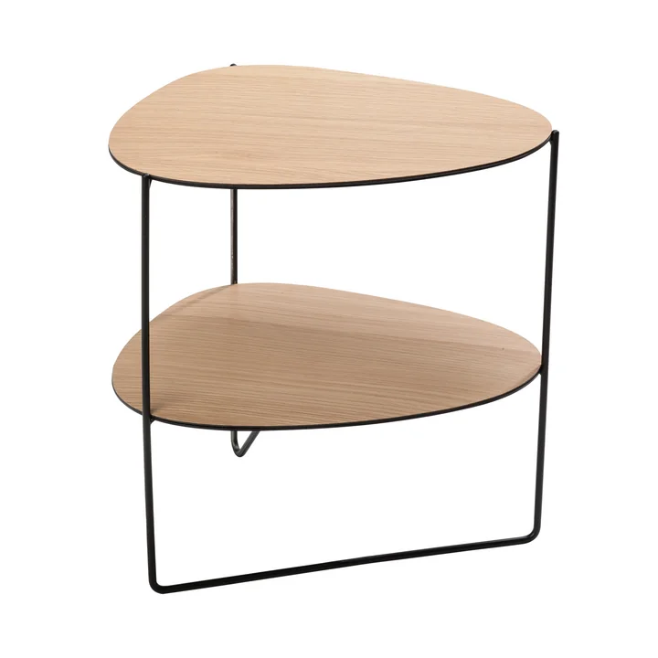 Curve Side table Double, oak / black from Lind DNA